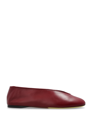 【関税＆送料込み】Bottega Veneta Burgundy Sofia Ballet Fla BOTTEGA VENETA Sofia patent-leather point-toe ballet flats